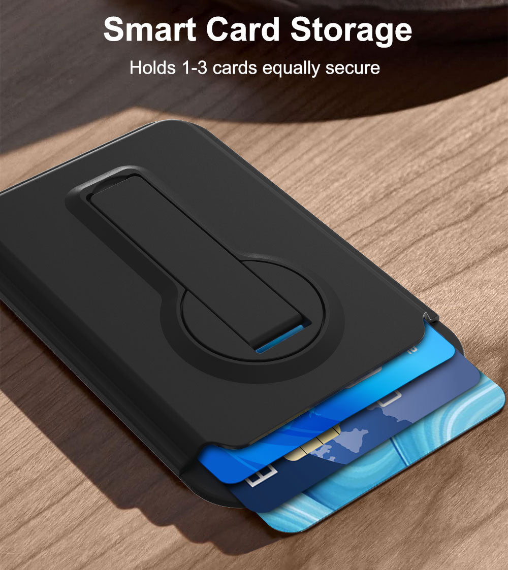 With Kickstand MagSafe Magnetic, RFID Blocking Back Mobile Phone Card Holder With Kickstand MagSafe Magnetic, RFID Blocking Back Mobile Phone Card Holder